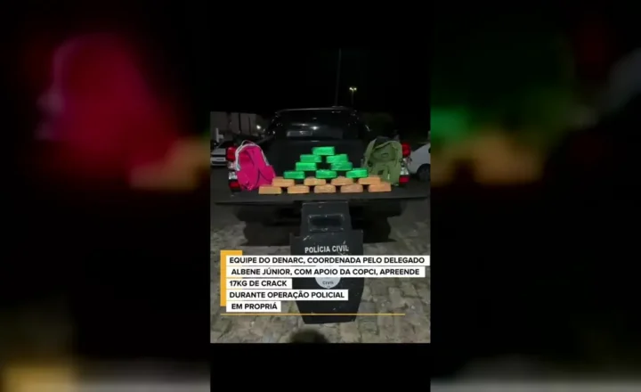 Material apreendido durante operação policial em Propriá
