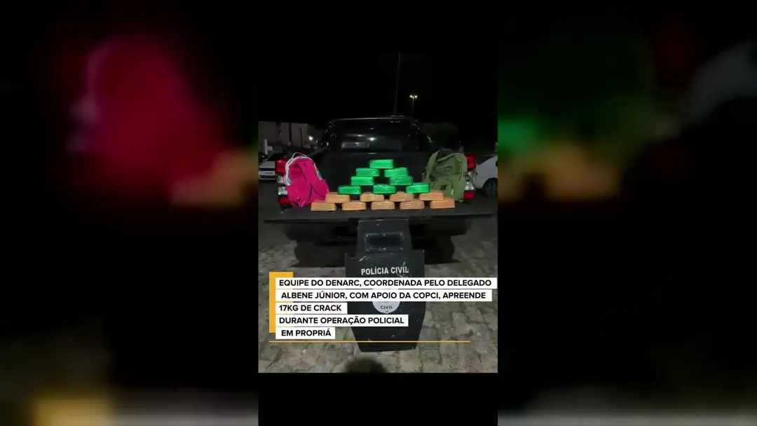 Material apreendido durante operação policial em Propriá