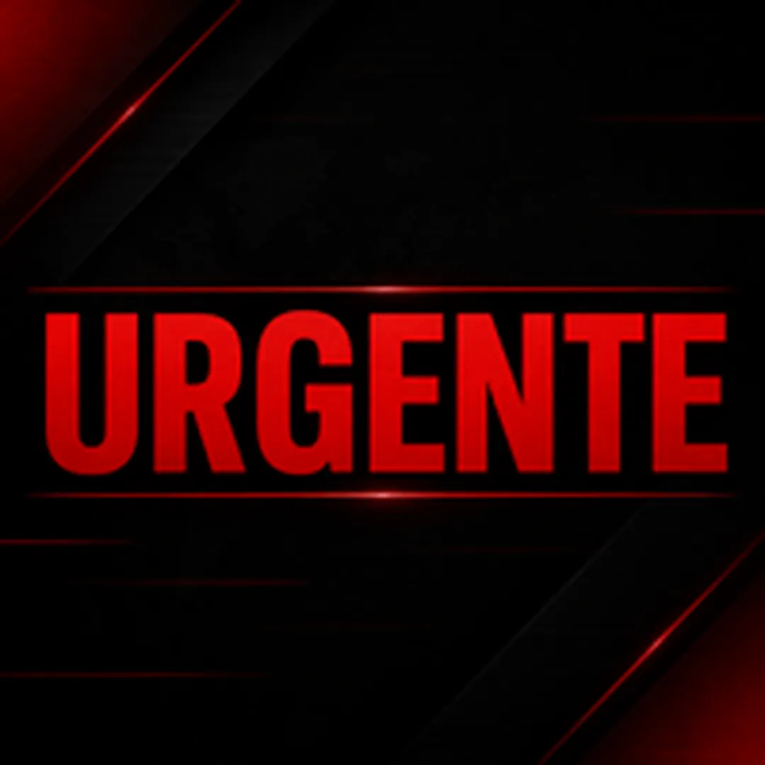 Arte preta e vermelha com a palavra URGENTE