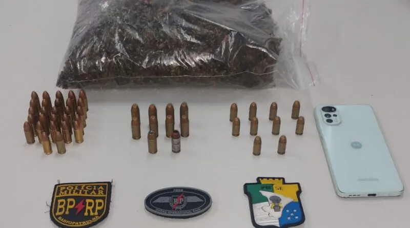 PM prende suspeito por tráfico de drogas e apreende 47 munições em Aracaju