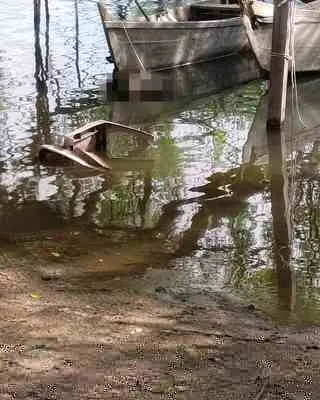 Área às margens do Rio Poxim onde uma pessoa foi encontrada sem vida