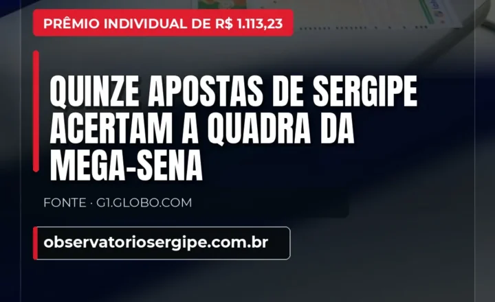 QUINZE APOSTAS DE SERGIPE ACERTAM A QUADRA DA MEGA-SENA