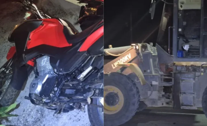 MOTOCICLISTA MORRE APÓS BATER EM CARREGADEIRA NA SE-325