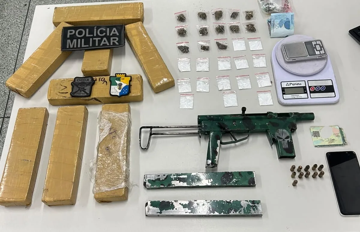 Polícia Militar prende homem com arma e cinco quilos de maconha na Zona Sul de Aracaju