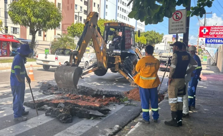 Trecho da Av. Gonçalo Rollemberg Leite passa por reparos nesta quinta