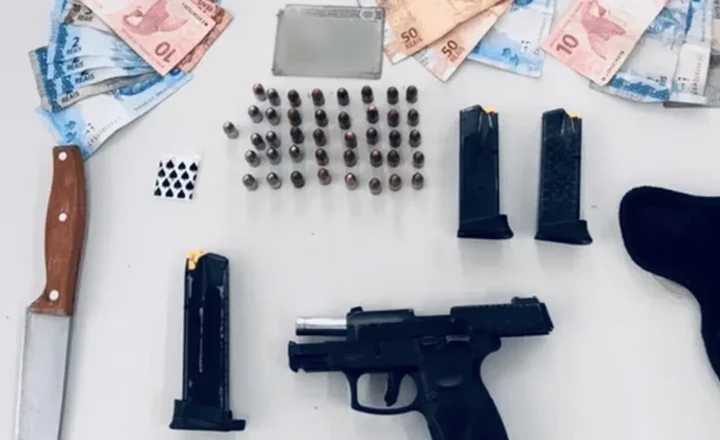 Homem é preso com pistola e 41 munições após tentar fugir da polícia em São Cristóvão