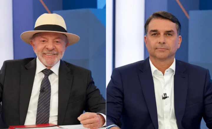 Lula (PT) e Flávio Bolsonaro (PL)