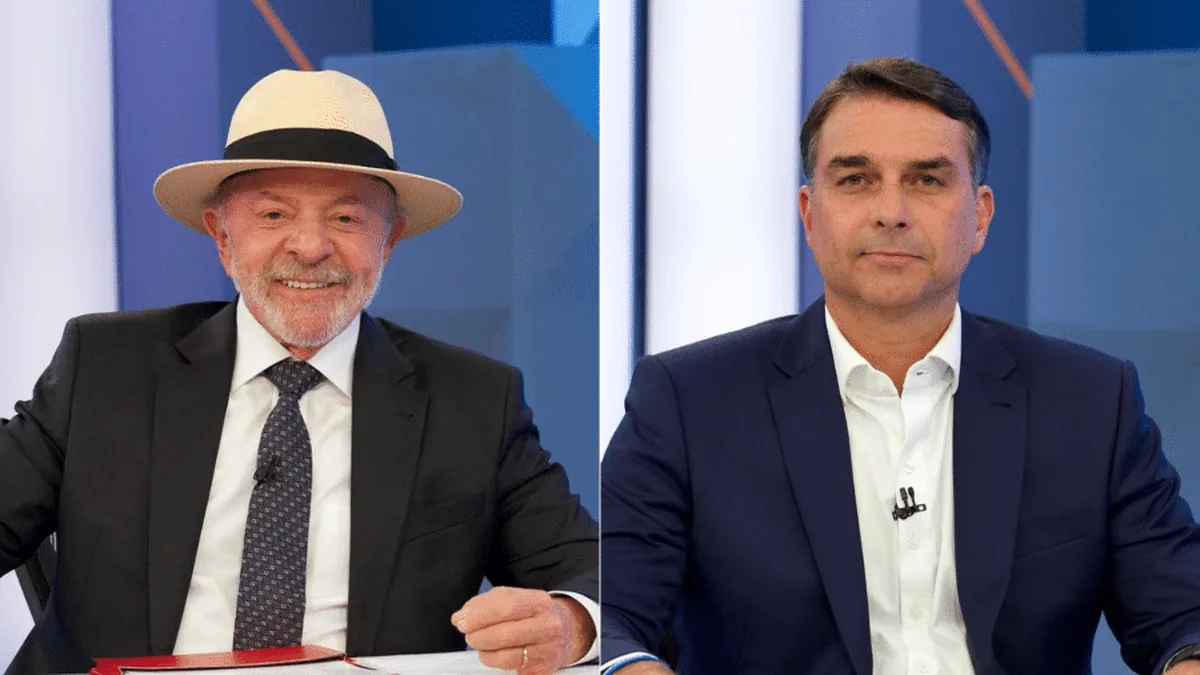 Lula (PT) e Flávio Bolsonaro (PL)