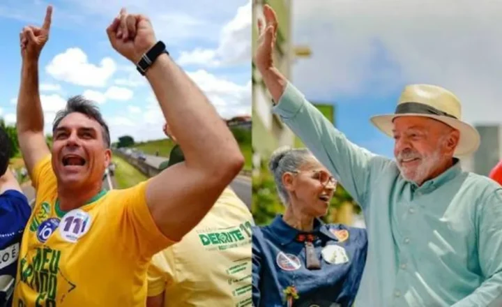 O senador Flávio Bolsonaro (PL) e o presidente Luiz Inácio Lula da Silva (PT)