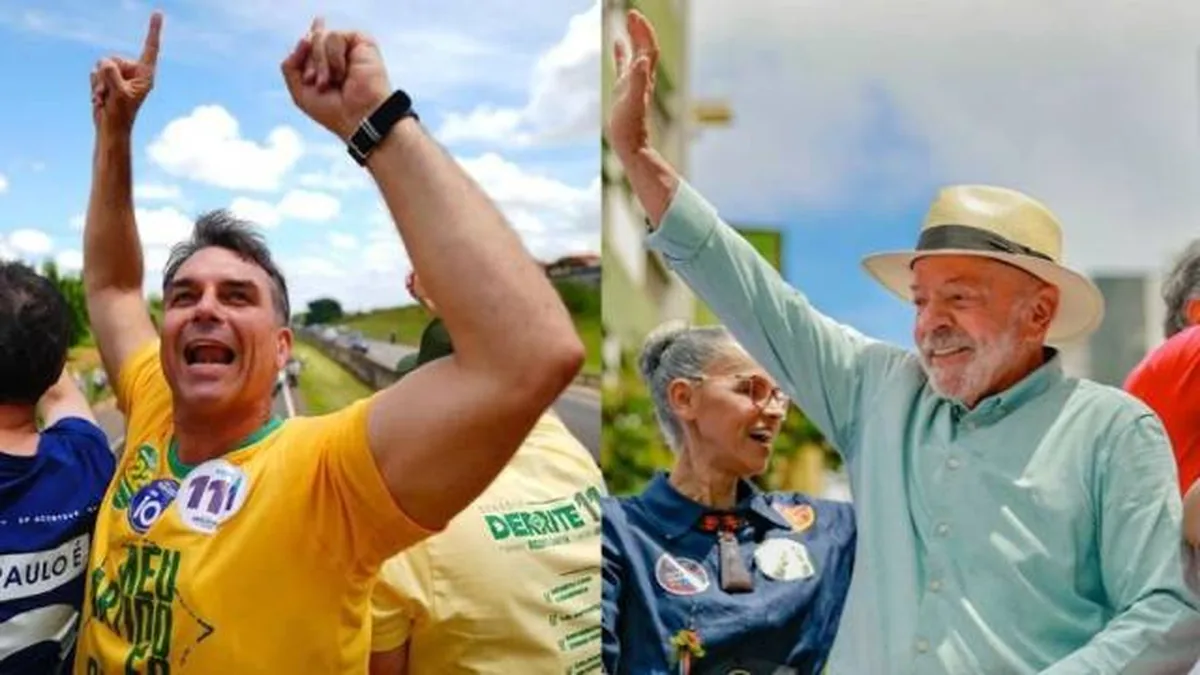 O senador Flávio Bolsonaro (PL) e o presidente Luiz Inácio Lula da Silva (PT)